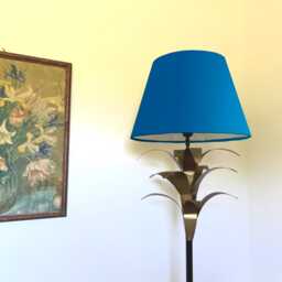 Teal Blue Cotton Empire Lampshade, Coolie Ceiling Light Shade
