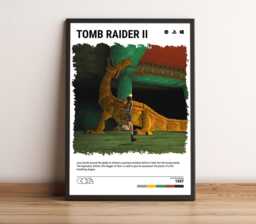 Tomb Raider 2 - 1997 Poster - Video Game Wall Art Print Gaming Gift A5-A4-A3-A2-A1 Unframed Canvas For Frame Or Hanger - thumbnail 1