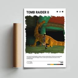 Tomb Raider 2 - 1997 Poster - Video Game Wall Art Print Gaming Gift A5-A4-A3-A2-A1 Unframed Canvas For Frame Or Hanger - thumbnail 3