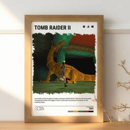 Tomb Raider 2 - 1997 Poster - Video Game Wall Art Print Gaming Gift A5-A4-A3-A2-A1 Unframed Canvas For Frame Or Hanger - thumbnail 2