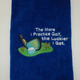 Embroidered Golf Towel Red For Man Or Women With Cute Saying - thumbnail 3
