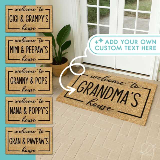 Personalized Coir Doormat - Custom Outdoor Welcome Mat Family Name Front Door Rug Housewarming New Home Gift Grandparent - image 1