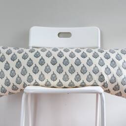Lumbar Pillow, Block Print Floral Boho Botanical Farmhouse Decor - thumbnail 2