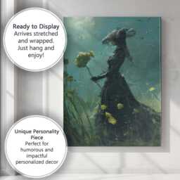 Moody Victorian Lady Wildflower Meadow Impressionist Portrait Canvas Wall Art Print Decor Picture Ready To Hang - thumbnail 3