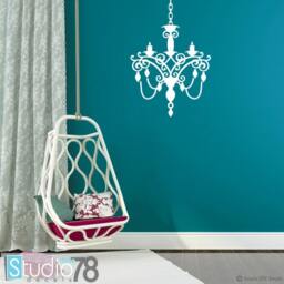 Shabby Chic Chandelier Wall Decal - Girls Room Vinyl Decor - 23x34 - thumbnail 2