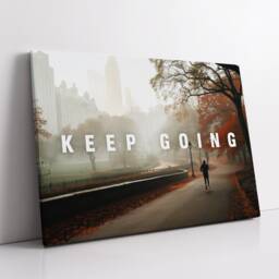 Keep Going Quote Running Central Park Motivational Inspirational Framed Canvas Wall Art Poster Print Home Office & Room Decor Runner Gift - thumbnail 3