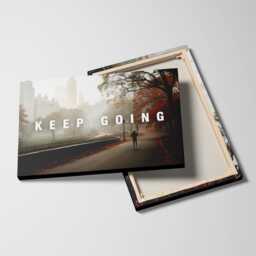 Keep Going Quote Running Central Park Motivational Inspirational Framed Canvas Wall Art Poster Print Home Office & Room Decor Runner Gift - thumbnail 2