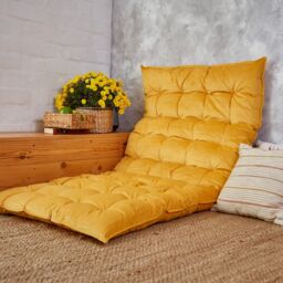 Velvet Floor Cushion Seating, Water Repellent Pillow Sofa, Custom Cushion, Reading Nook Meditation Couch - thumbnail 4