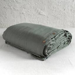 Moss Green Linen Duvet Cover, Natural Bedding, Custom Size Covers Queen To King - thumbnail 2