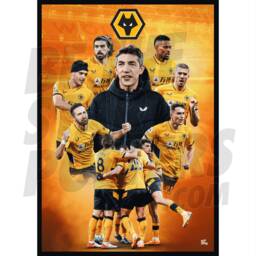 Wolverhampton Wanderers Fc Player Montage 21/22 Poster - Officially Licensed Product A4/A3 + Framed Option - thumbnail 1