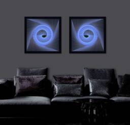 Neon String Art - Purple Geometric Uv Wall Modern Abstract Moody Home Decor