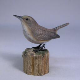 Rock Wren Hand Carved & Painted Wooden Bird - thumbnail 2