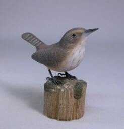 Rock Wren Hand Carved & Painted Wooden Bird - thumbnail 1