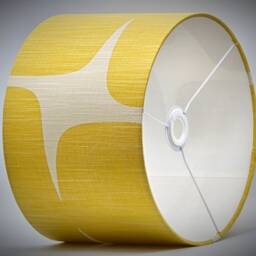 Retro Yellow Cream Lampshade, Table Floor Lamp/Ceiling Pendant, Small Medium Large, 20cm 25cm 30cm 35cm 40cm, UK Fabric Light Shade - thumbnail 3