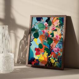 Matisse Style Flowers Poster Abstract Nature Wall Art - thumbnail 1