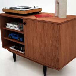Mid-Century Sideboard, Dresser, Commode, Credenza Made Of Oak Vaneer - Teak Colour Livlo T-S16 - thumbnail 4