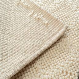 Hand Woven , Handmade Carpet Modern Style New Zealand Wool Indoor Rug. Entryway Or Runner Off White - Therugbasket - thumbnail 4