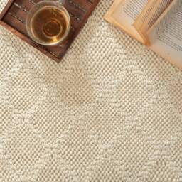 Hand Woven , Handmade Carpet Modern Style New Zealand Wool Indoor Rug. Entryway Or Runner Off White - Therugbasket - thumbnail 1
