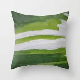 Shades Of Green & White, Pillow Or Cover Home Decoration, Leaves, Macro Photo, Botanical, Hosta, Linear, Horizontal - thumbnail 1