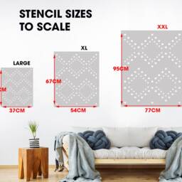 Diamond Dot Lines Stencil Tribal Ethnic Wall Decor - thumbnail 3