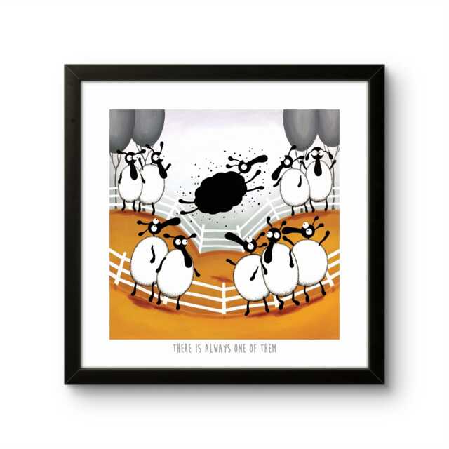 "Funny Sheep Pun Art Print, Quirky Farmhouse Decor - 10""x10" - image 1