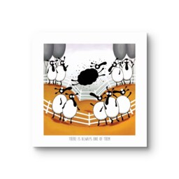 "Funny Sheep Pun Art Print, Quirky Farmhouse Decor - 10""x10" - thumbnail 2