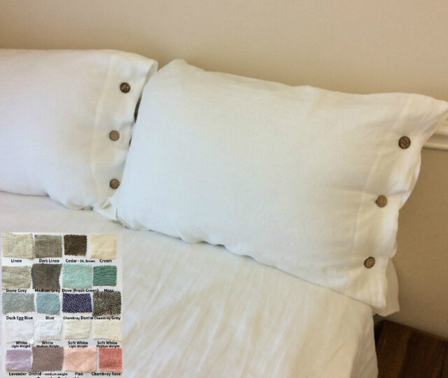 Linen Duvet Cover With Wood Button Closure - Pick Your Color, Washed Linen, Soft Queen Duvet Cover, King Linen Bedding - image 1