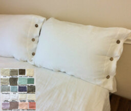 Linen Duvet Cover With Wood Button Closure - Pick Your Color, Washed Linen, Soft Queen Duvet Cover, King Linen Bedding