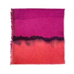 "Botanical Dye Painting On Silk Abstract Sunset Textile Artwork, Framed 11x14 - ""Winter I" - thumbnail 3