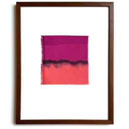 "Botanical Dye Painting On Silk Abstract Sunset Textile Artwork, Framed 11x14 - ""Winter I" - thumbnail 2