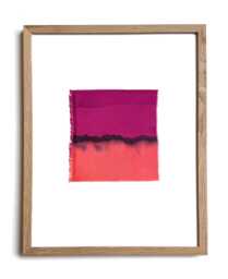 "Botanical Dye Painting On Silk Abstract Sunset Textile Artwork, Framed 11x14 - ""Winter I" - thumbnail 1