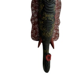 Hand Carved Sese Wood Elephant Mask, African Wall Art Decor, 20 Inches - thumbnail 2