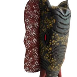 Hand Carved Sese Wood Elephant Mask, African Wall Art Decor, 20 Inches - thumbnail 4
