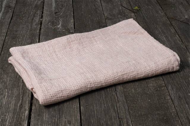 Pure Linen Towel, Pink Soft Waffle Bath Sauna Sheet, Beach Towel, Travel Guest Towel - image 1