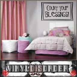 Count Your Blessings Life - Vinyl Wall Decal Quotes Sticker G004Countiiiet - thumbnail 1