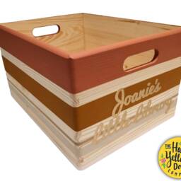 Personalised Wooden Book Storage Box, Hand-Painted Nursery Crate - thumbnail 3