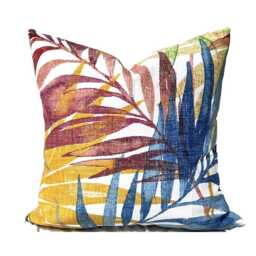 Outdoor Pillow Cover With Zippers, Easy To Use & Washable, Pick Your Favorite Turquoise Blue, Yellow, Coral & Orange - thumbnail 3