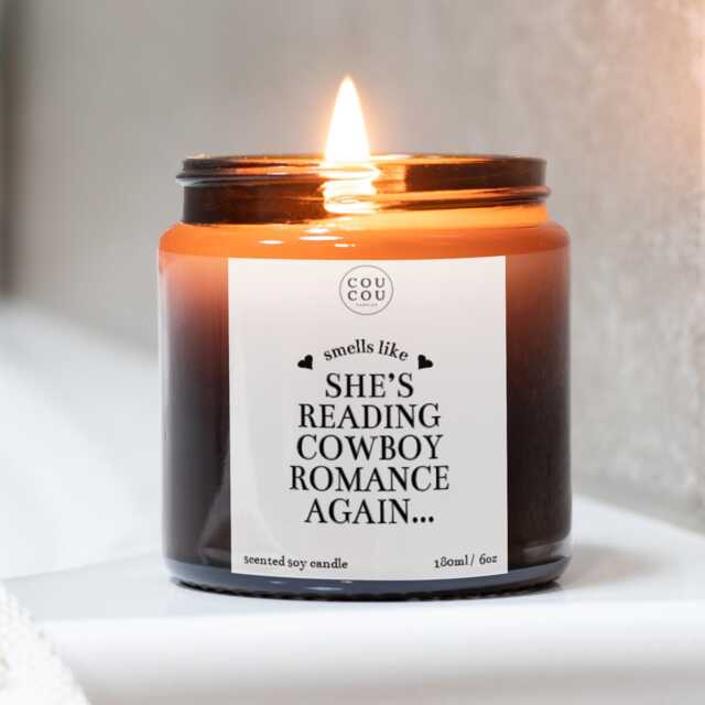 Reading Cowboy Romance Candle, Gift For Readers, Luxury Soy Wax - image 1