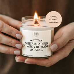 Reading Cowboy Romance Candle, Gift For Readers, Luxury Soy Wax - thumbnail 2