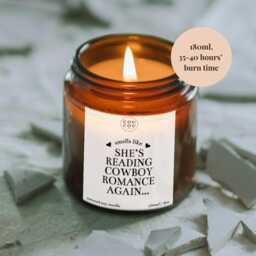 Reading Cowboy Romance Candle, Gift For Readers, Luxury Soy Wax - thumbnail 3