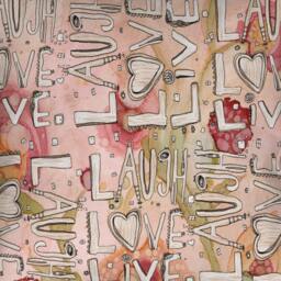 Laugh Love Live Tapestry Inspirational Art Boho Abstract Shabby Chic Wall Hanging Watercolor Mixed Media - thumbnail 4