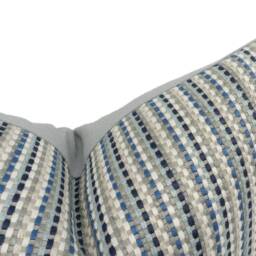 Romo - Ditton Buxton Blue Playful Striped Weave Designer Cushion Cover Handmade Throw Pillow Luxury Home D??cor - thumbnail 3