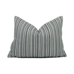 Romo - Ditton Buxton Blue Playful Striped Weave Designer Cushion Cover Handmade Throw Pillow Luxury Home D??cor - thumbnail 1