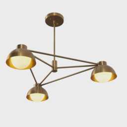 Sputnik Chandelier - Modern Brass Ceiling Light Mid Century Lighting - thumbnail 1