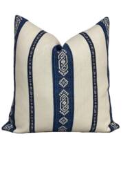 Carolina Irving Larissa Stripe Blue & White Cushion Cover Pillow Doublesided - thumbnail 1