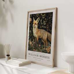 William Morris Print, Art, Exhibition Poster, Woodland Nursery Decor, Fox Gifts, Nature Wall Animal Prints - thumbnail 3