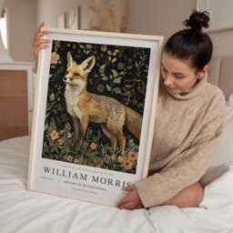 William Morris Print, Art, Exhibition Poster, Woodland Nursery Decor, Fox Gifts, Nature Wall Animal Prints - thumbnail 2