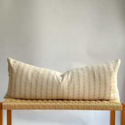 Beige Dot Block Print Mudcloth Hmong Pillow Case - thumbnail 1