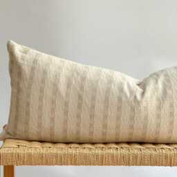 Beige Dot Block Print Mudcloth Hmong Pillow Case - thumbnail 2