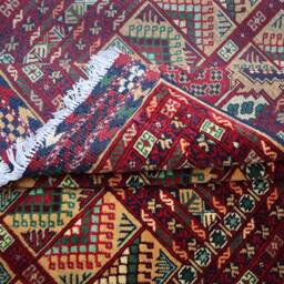 Yellow 7x10 Ft Turkmen Parda Bukhara Rug, Afghan Hand Knotted Wool Area Rug, Tribal Turkoman Oriental Bedroom Living Room Rug - thumbnail 4